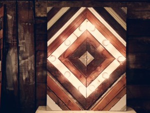 Wood Trim Panel with Lights